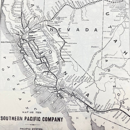 1910 Original 2 Sided Map Seaboard Air Line Railway & Southern Pacific Co. FL3