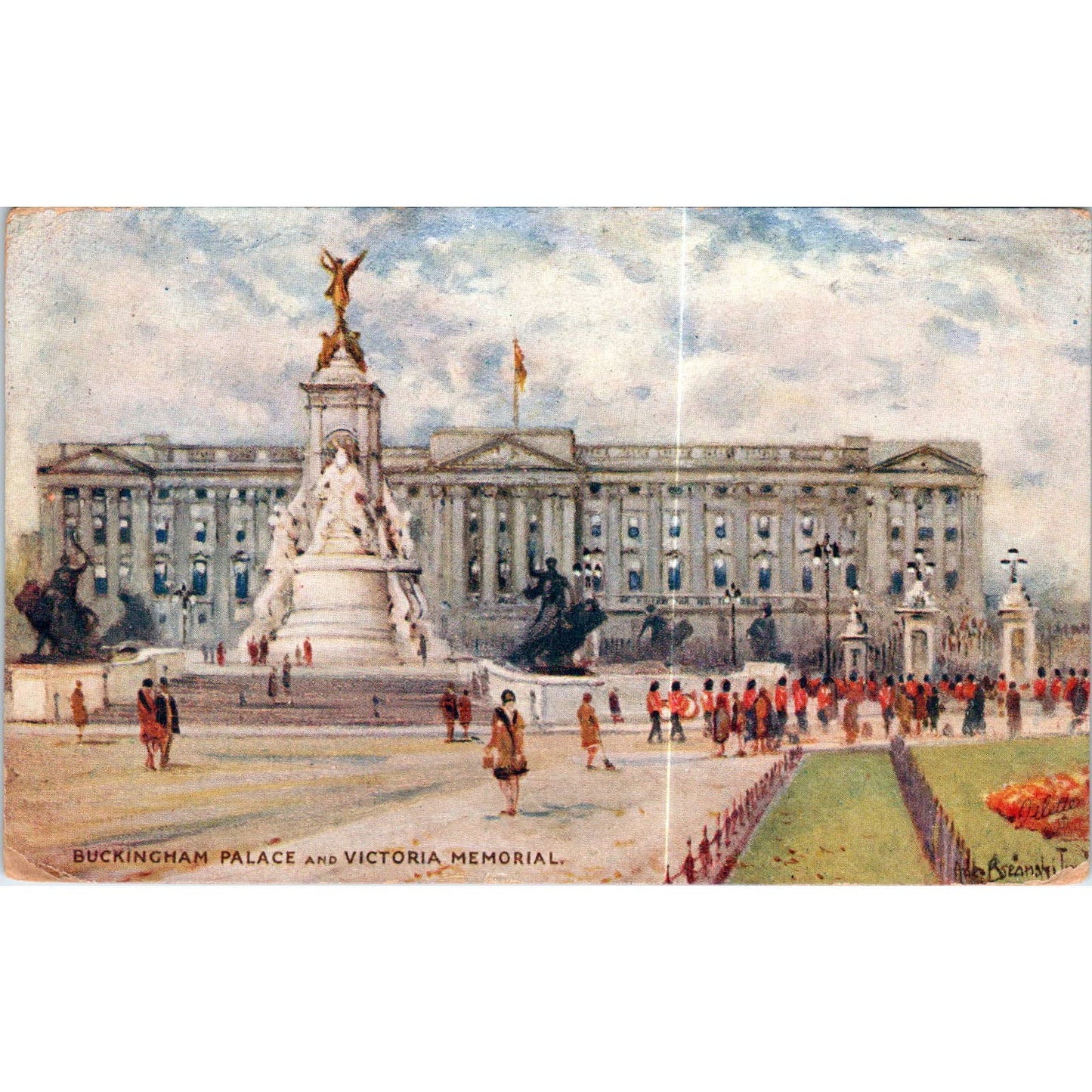 Buckingham Palace Victoria Memorial Raphael Tuck Oilette Postcard TK1-P17