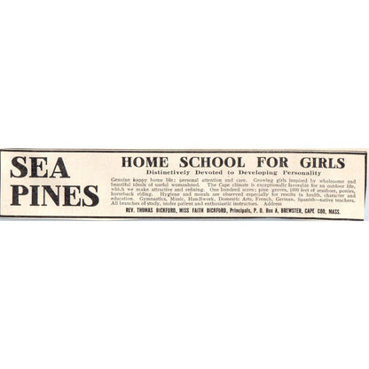 c1920 Harper's Ad Sea Pines Girls School of Personality Faith Bickford EA3-3