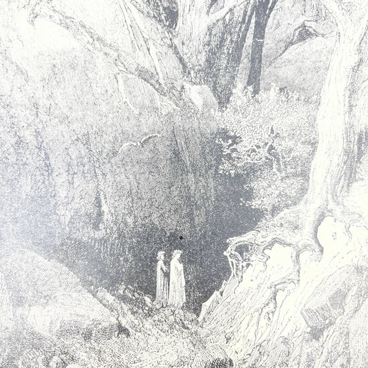 1880s Gustave Dore Engraving Divine Comedy I close his steps pursued FL4