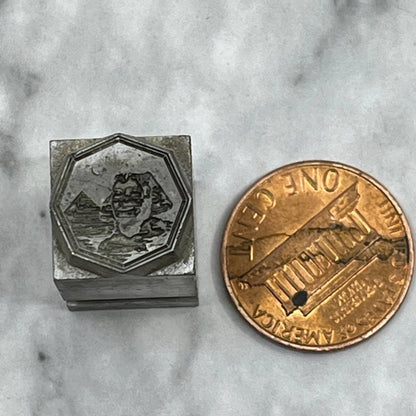 Vintage Printing Letterpress Printers Block Plate Sphinx Pyramid TJ510