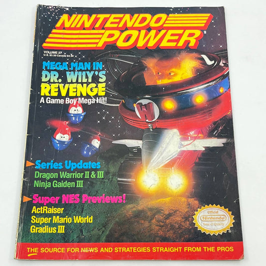 Nintendo Power Magazine Vol 27 August 1991 Mega Man Wilys Revenge No Poster TE9