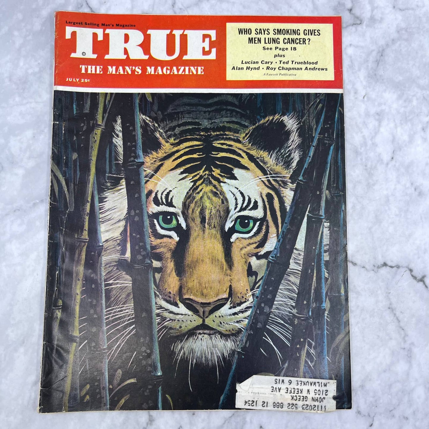 True Magazine July 1954 Tiger Cover Smoking and Lung Cancer Ted Trueblood TJ3
