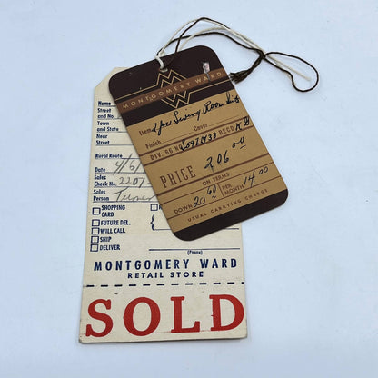 1948 Montgomery Ward Furniture SOLD Tag Austin MN AB2