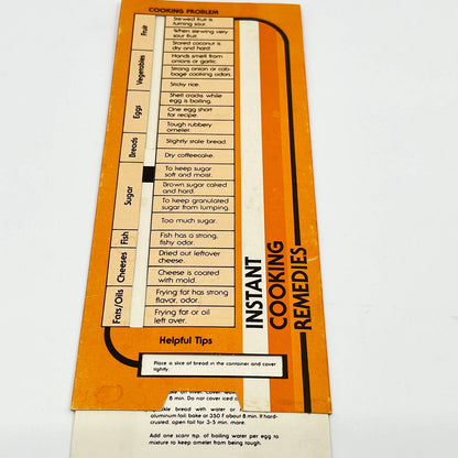 1983 Instant Cooking Remedies Cheat Sheet Slider Card SC6