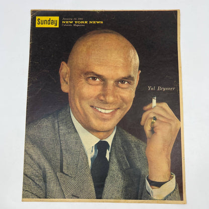 1961 YUL BRYNNER Sunday New York News Coloroto Magazine Cover Only FL4