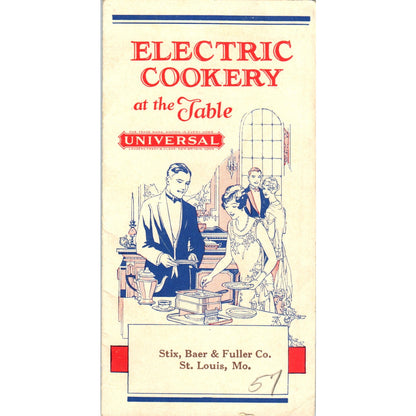 1930s Electric Cookery Booklet Stix, Baer & Fuller Co St. Louis MO AK3-6