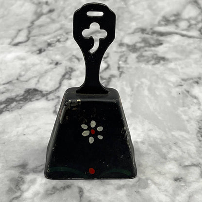 Vintage Pennsylvania Dutch Folk Art Hand Painted Cowbell Floral 3" SA2
