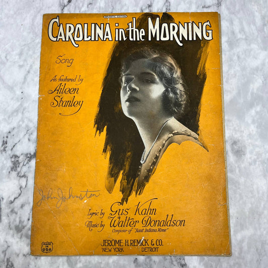 Carolina In The Morning 1922 Sheet Music Gus Kahn Walter Donaldson TH5