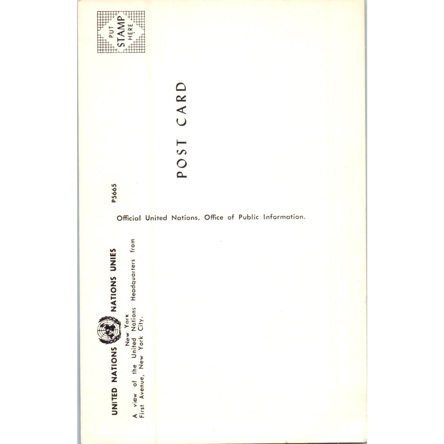 United Nations Building 1960s Original Postcard P2-8