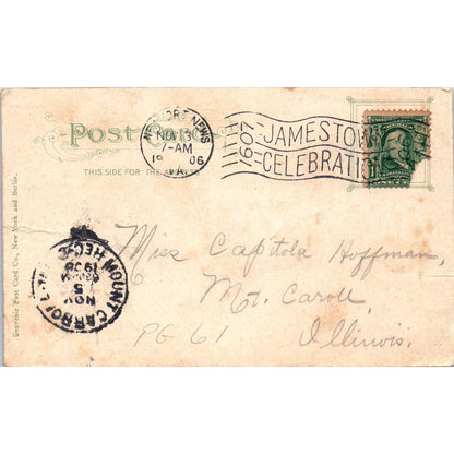 Newport News VA 1906 Sharecroppers Freedmen Ox Cart Original Postcard TK1-28