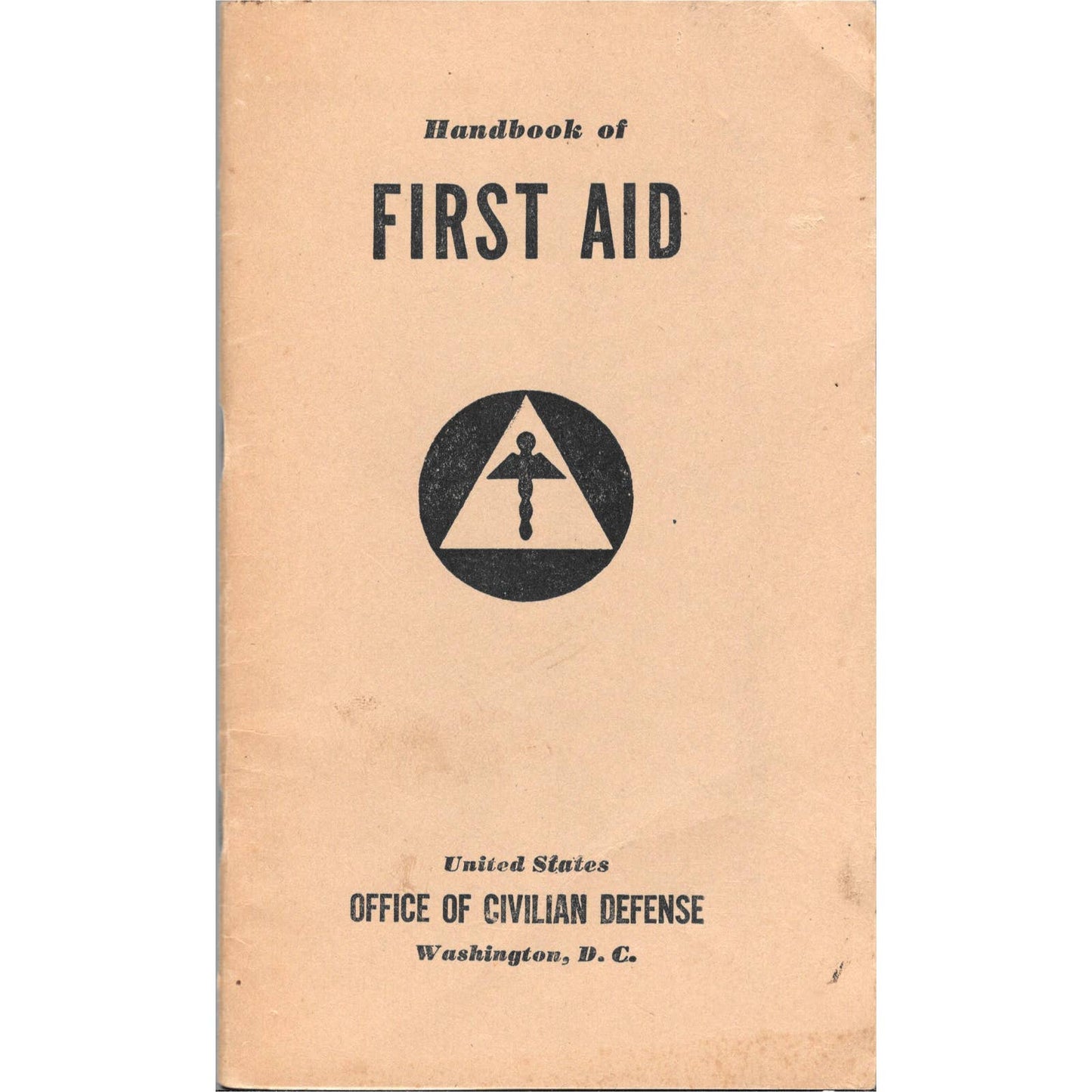 1942 Office of Civilian Defense Handbook of First Aid WWII TJ7