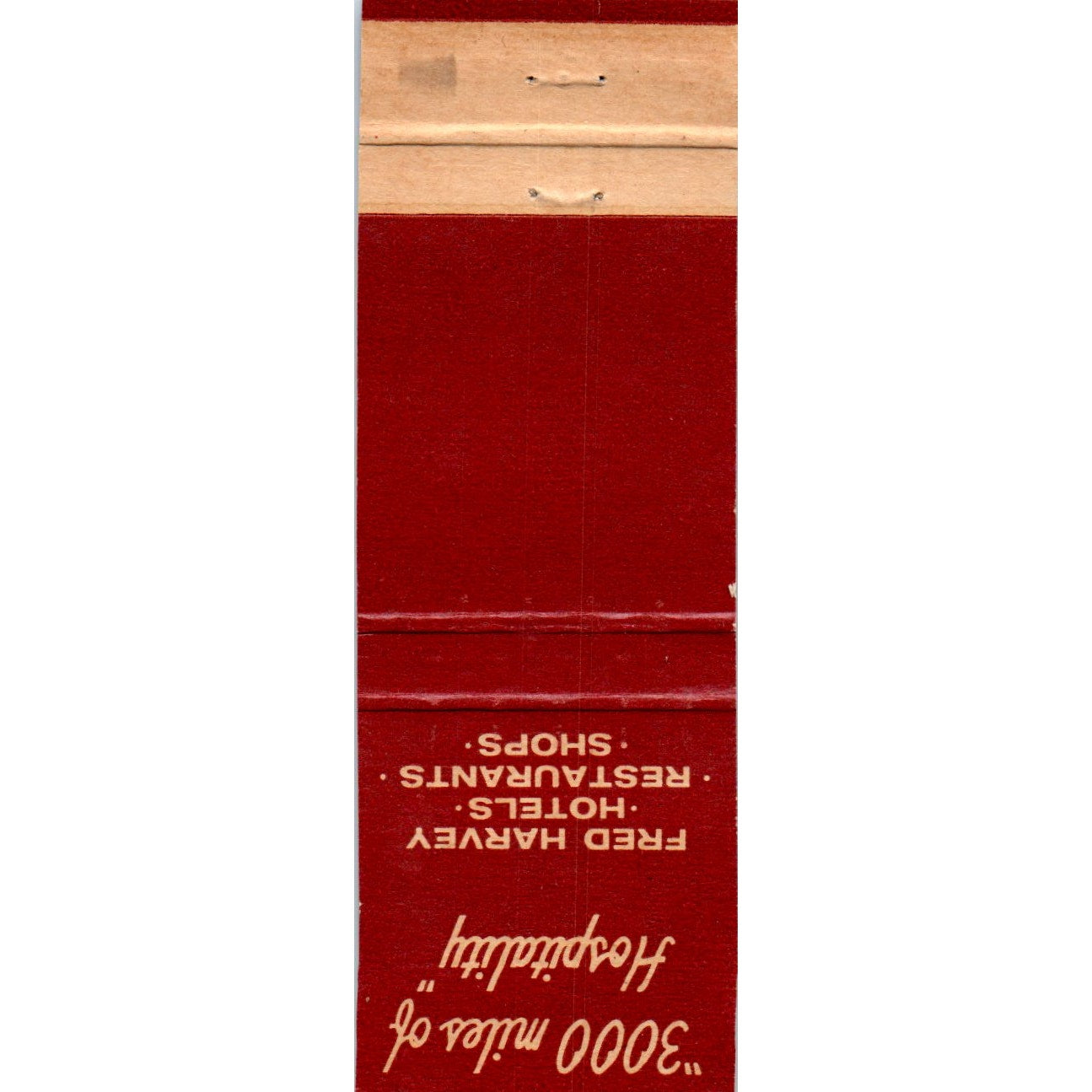 Fred Harvey Hotels & Restaurants Advertising Matchbook Cover MM9-1