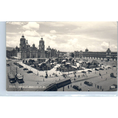 Zocalo Mexico, D.F. c1940 - Original RPPC Postcard TJ7-MP