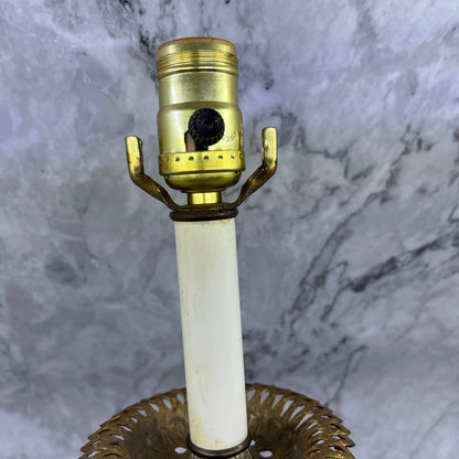 1970 Hollywood Regency Glam Lamp Crystal Glass & Brass EF Industries 23" WORKS