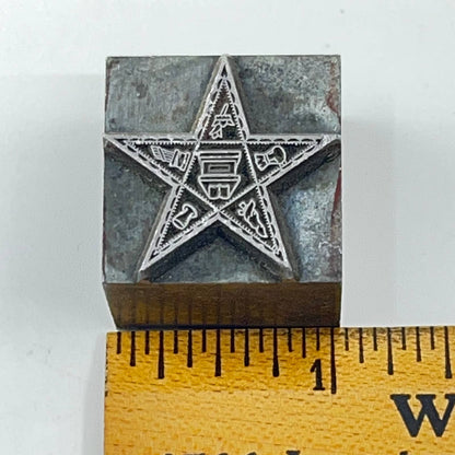 1920s Order of the Eastern Star Masonic Stamp Typeset Print Block 1” SC7-34