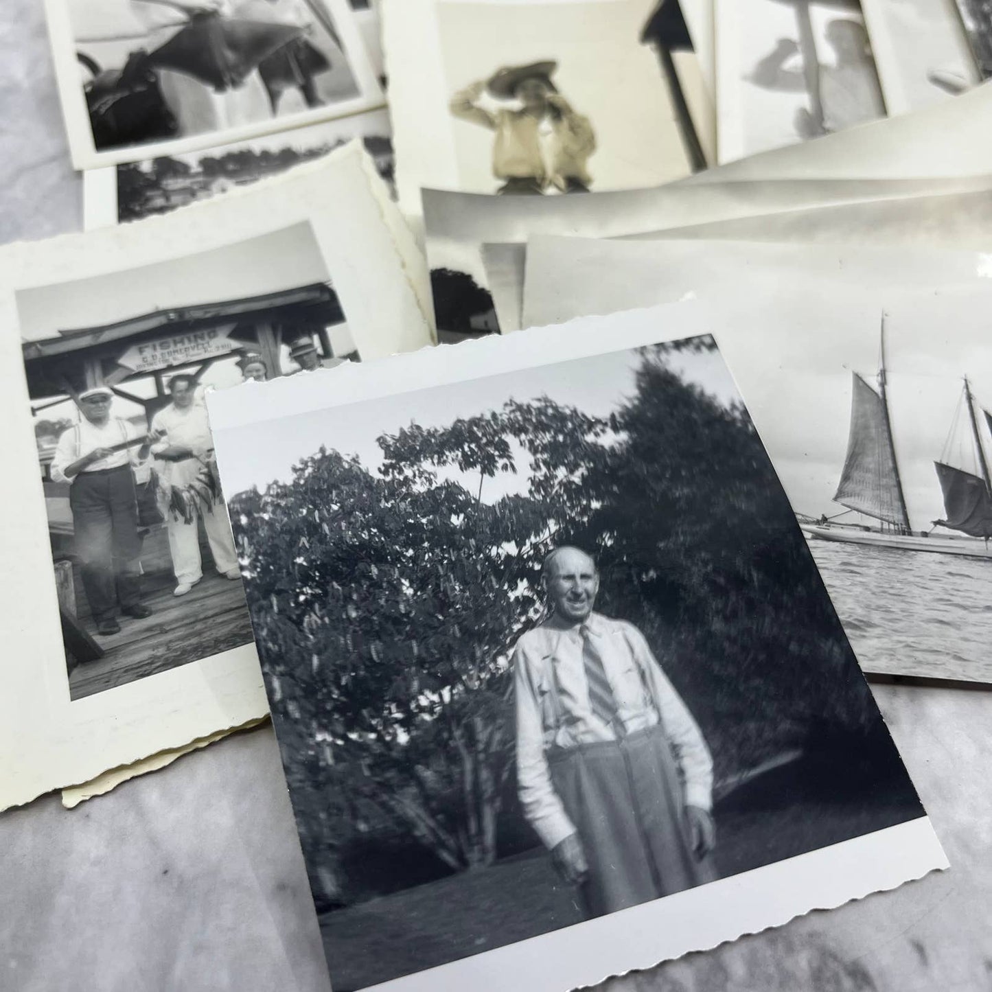 1930s Photos & Negatives of White Stone VA Fishing Trip Cap’n Roberts TJ9-PG1