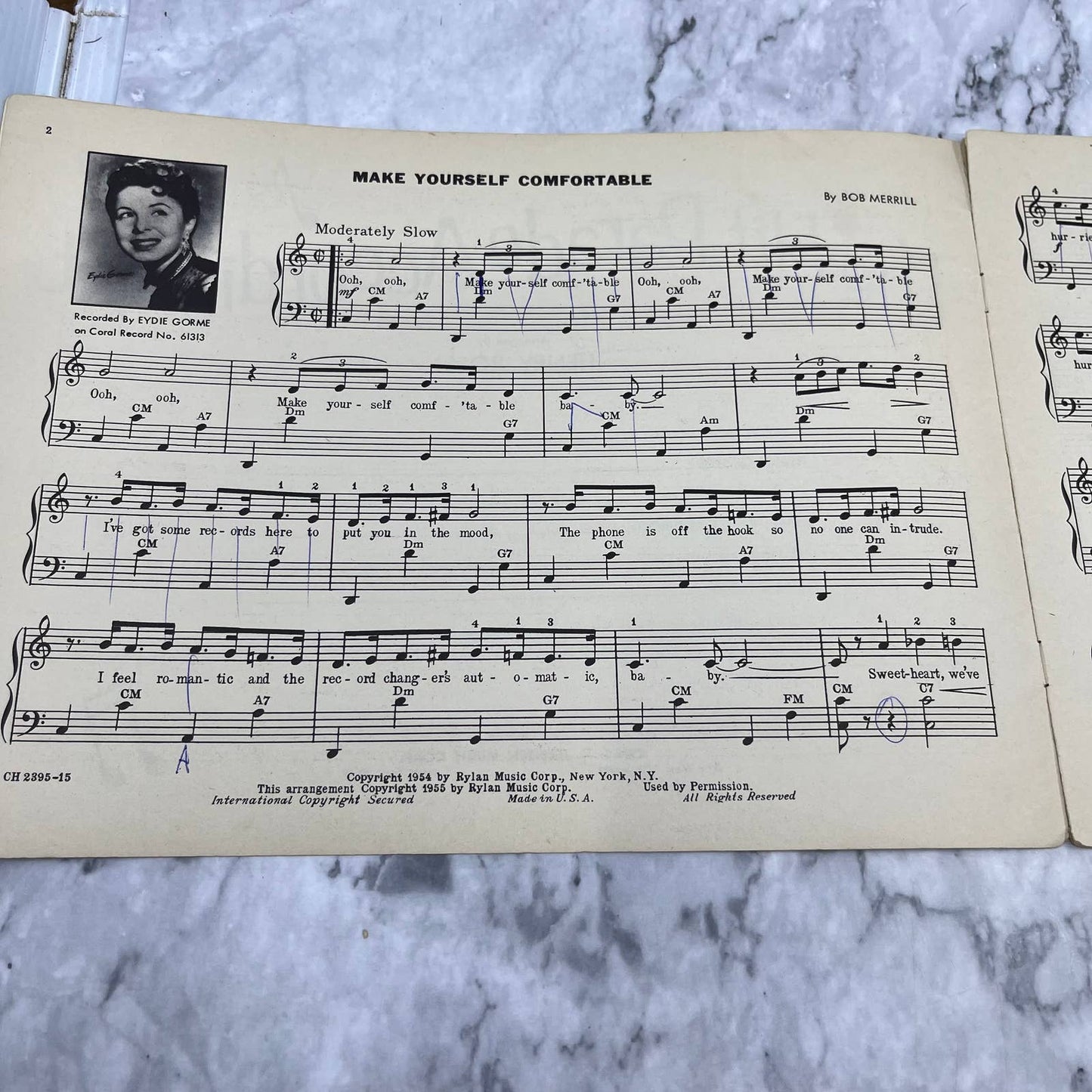 1954 The Hit Parade Accordionist Sheet Music Book Chas. H. Hansen TI1