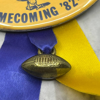 1982-83 Hermantown Hawks Homecoming Pinback Button w/ Football Charm SF1