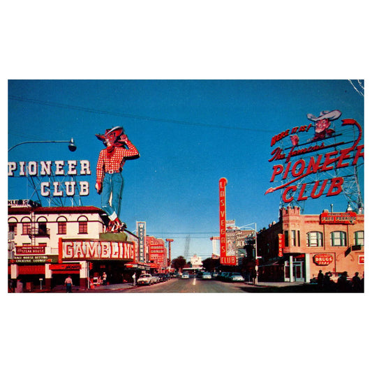 Vintage Postcard - Fremont Street Las Vegas Nevada 1954 TJ6-1