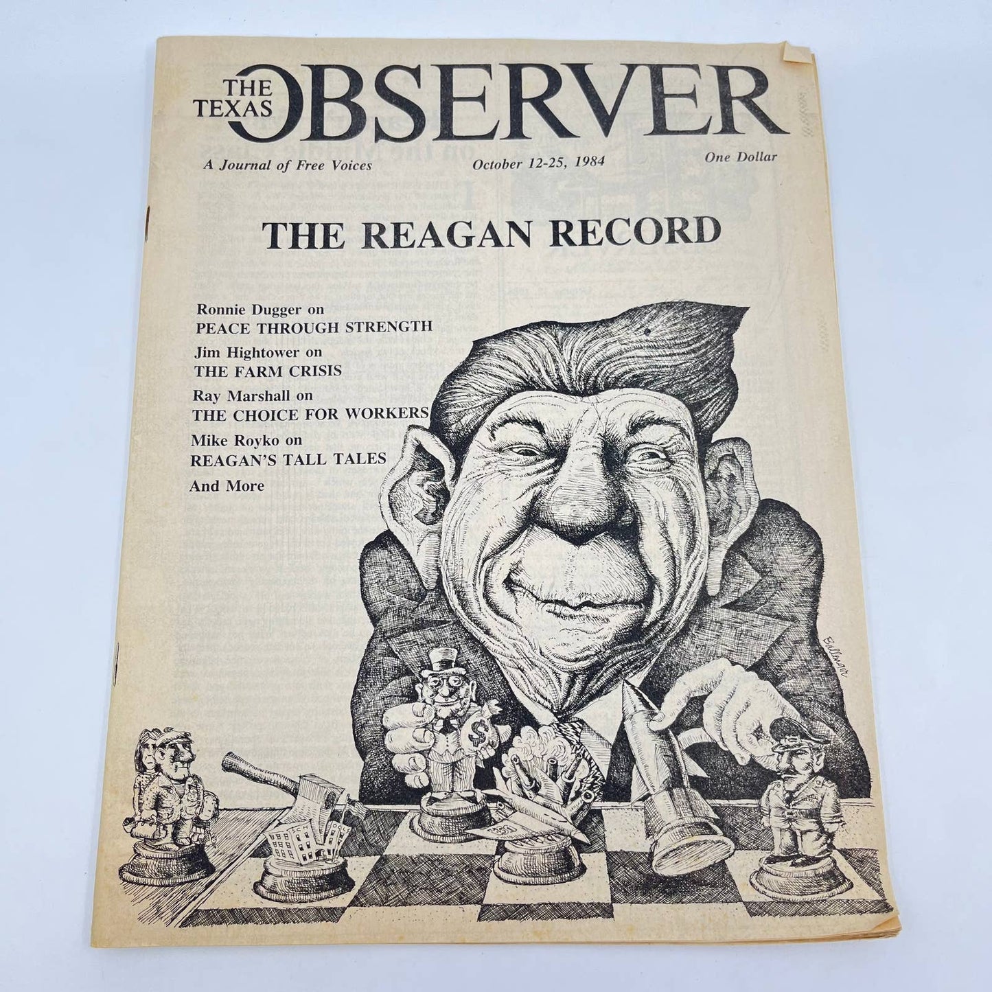 1984 October - The Texas Observer Magazine - Ronald Reagan Caricature TF7