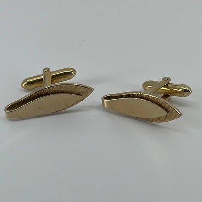 Vintage 1950s MCM MOD SWANK Cufflinks Textured Clip Gold Tone SE1