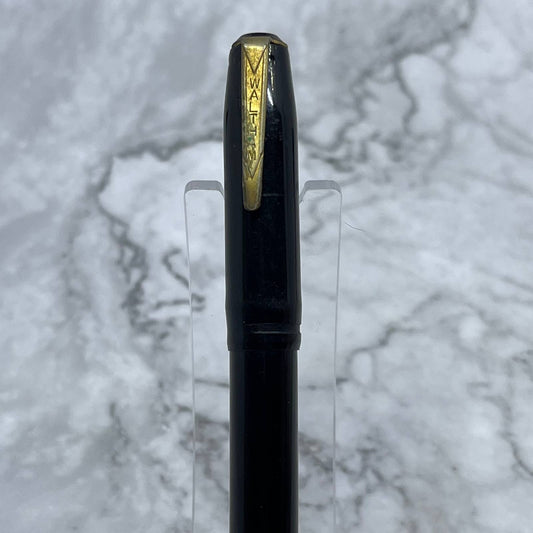 Vintage Waltham Black and Brass Fountain Pen SE6