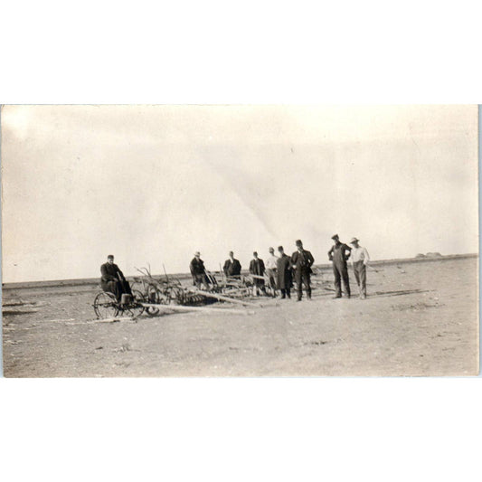 Antique RPPC Postcard Group Farmers With Plows on Ranch SE8