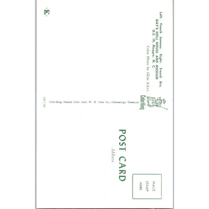 French Jumeau, French Bru Dolls Gay's Doll House & Museum Maggie NC Postcard PB6