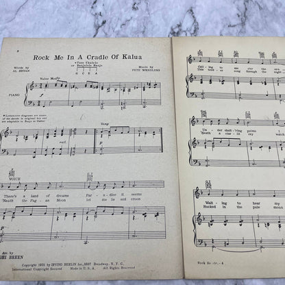 Rock Me in a Cradle of Kalua 1931 Sheet Music Bernie Cover Irving Berlin TJ4