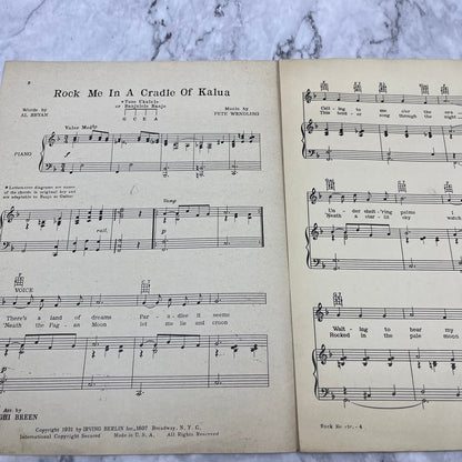 Rock Me in a Cradle of Kalua 1931 Sheet Music Bernie Cover Irving Berlin V41-2