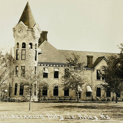 RPPC Postcard Administration Building Ft. Riley Military Base Kansas PA8