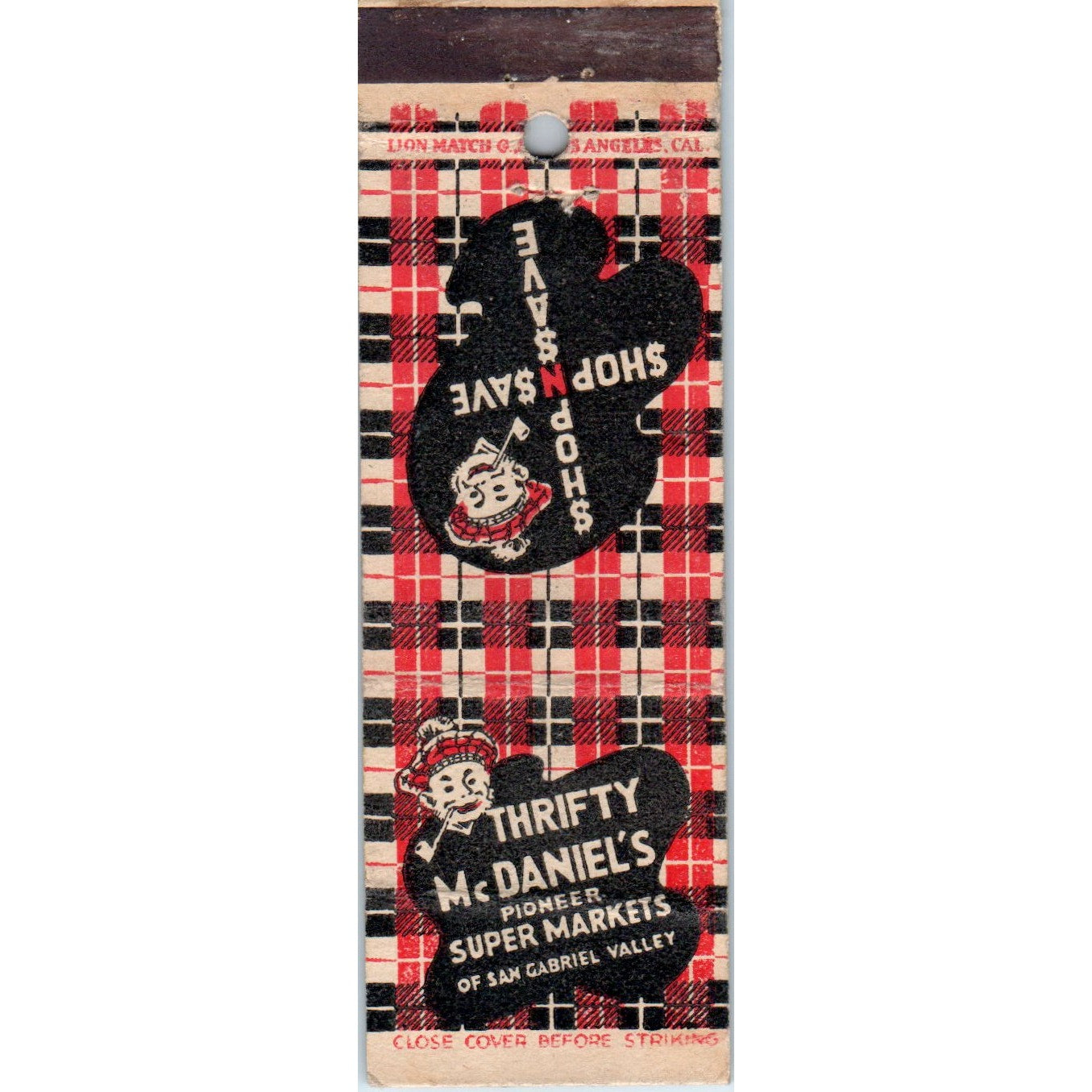 Thrifty McDaniels Supermarkets San Gabriel Valley Advertising Matchbook MM9-8