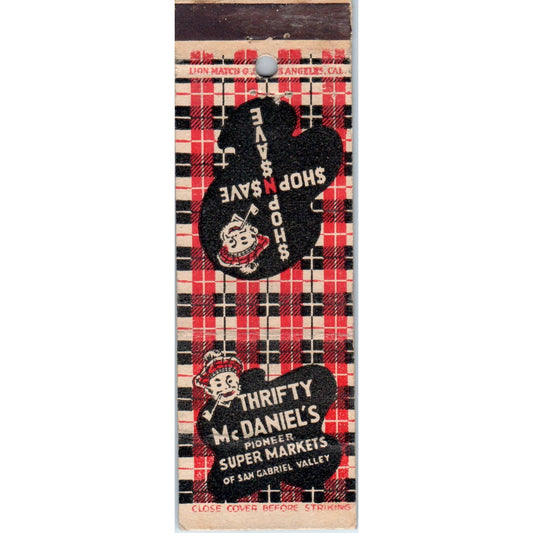 Thrifty McDaniels Supermarkets San Gabriel Valley Advertising Matchbook MM9-8