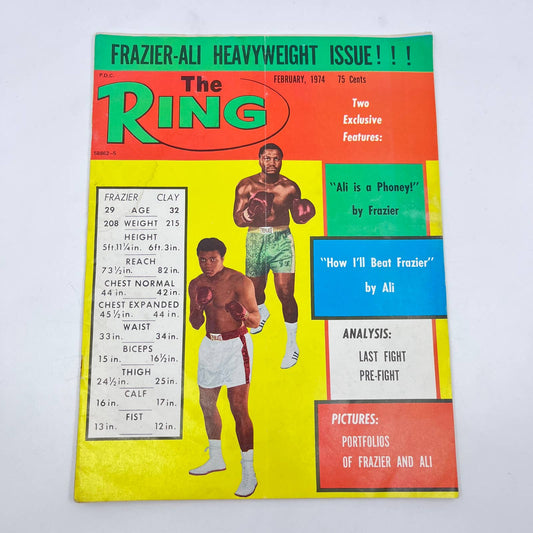 The Ring Magazine February 1974 Cover: Muhammad Ali Joe Frazier TF6