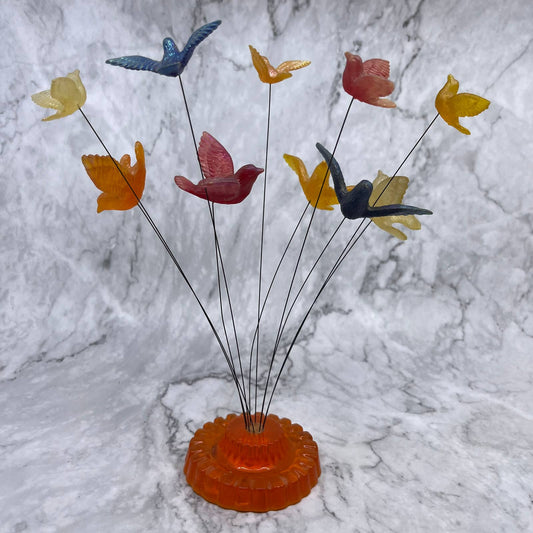 1969 New Designs Inc. Lucite Kinetic Wire Bird Atomic Art Sculpture 10" TJ1