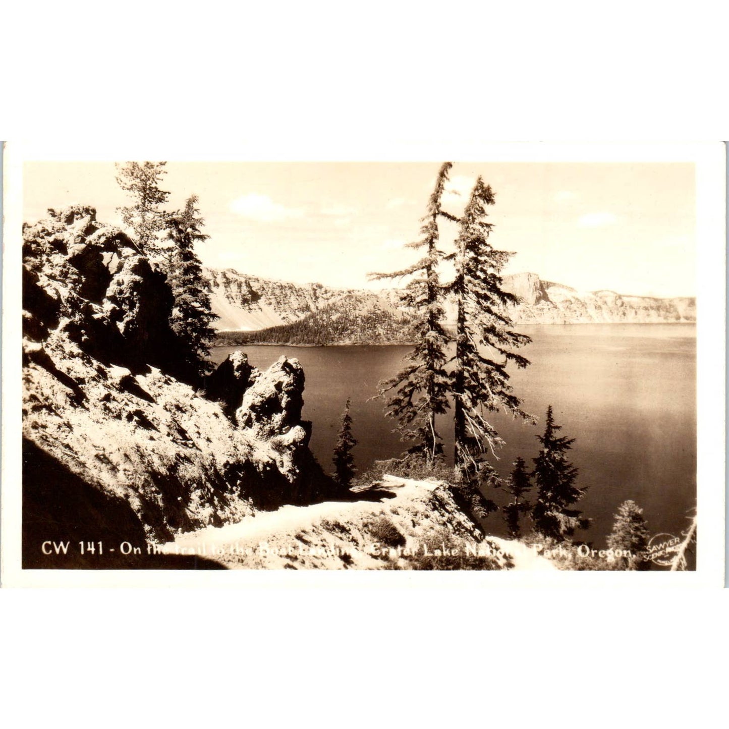 Crater Lake National Park Oregon - Original RPPC Postcard TJ7-RP3