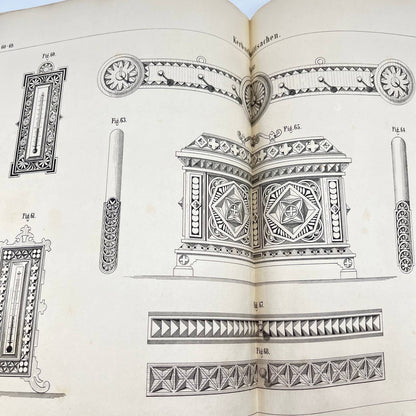 1892 Atlas Zum Handbuch Der Holzbildhauerei Max Metzger Atlas of Woodcarving TE8