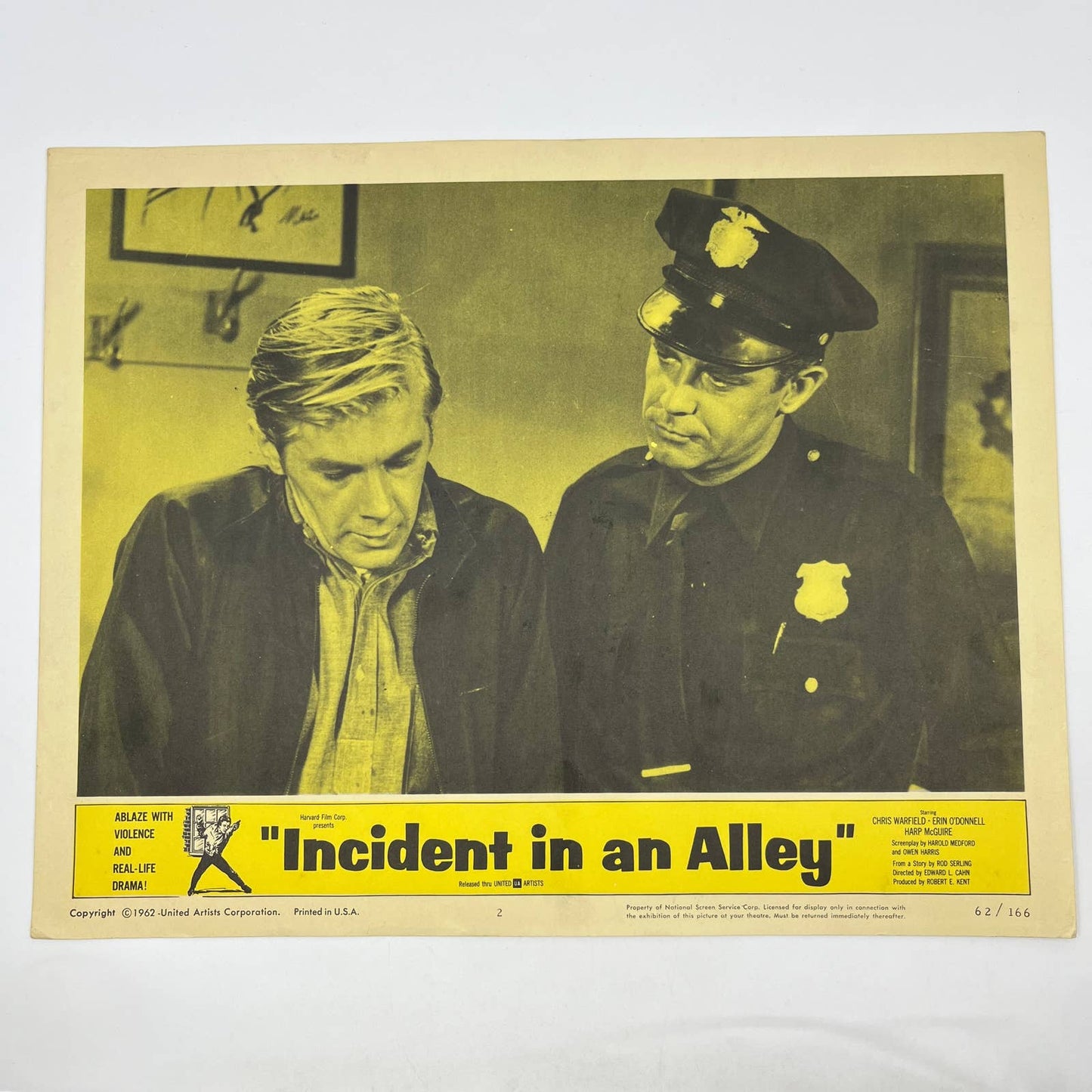 1962 Incident in an Alley Chris Warfield Erin O'Donnell Lobby Card FL4