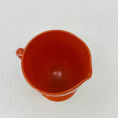 1940s Vintage Hazel Atlas Platonite Ovide Creamer Rust Orange Red 4” TC8