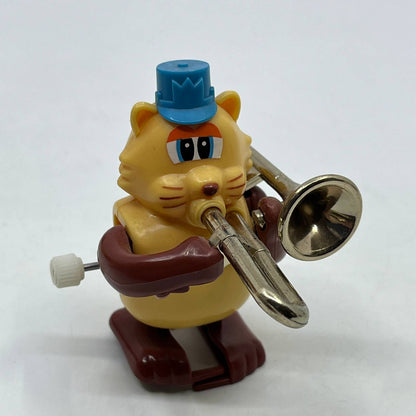 Vintage TOMY Wind Up Toy Trombone Cat Not So Grand Band WORKS TD2