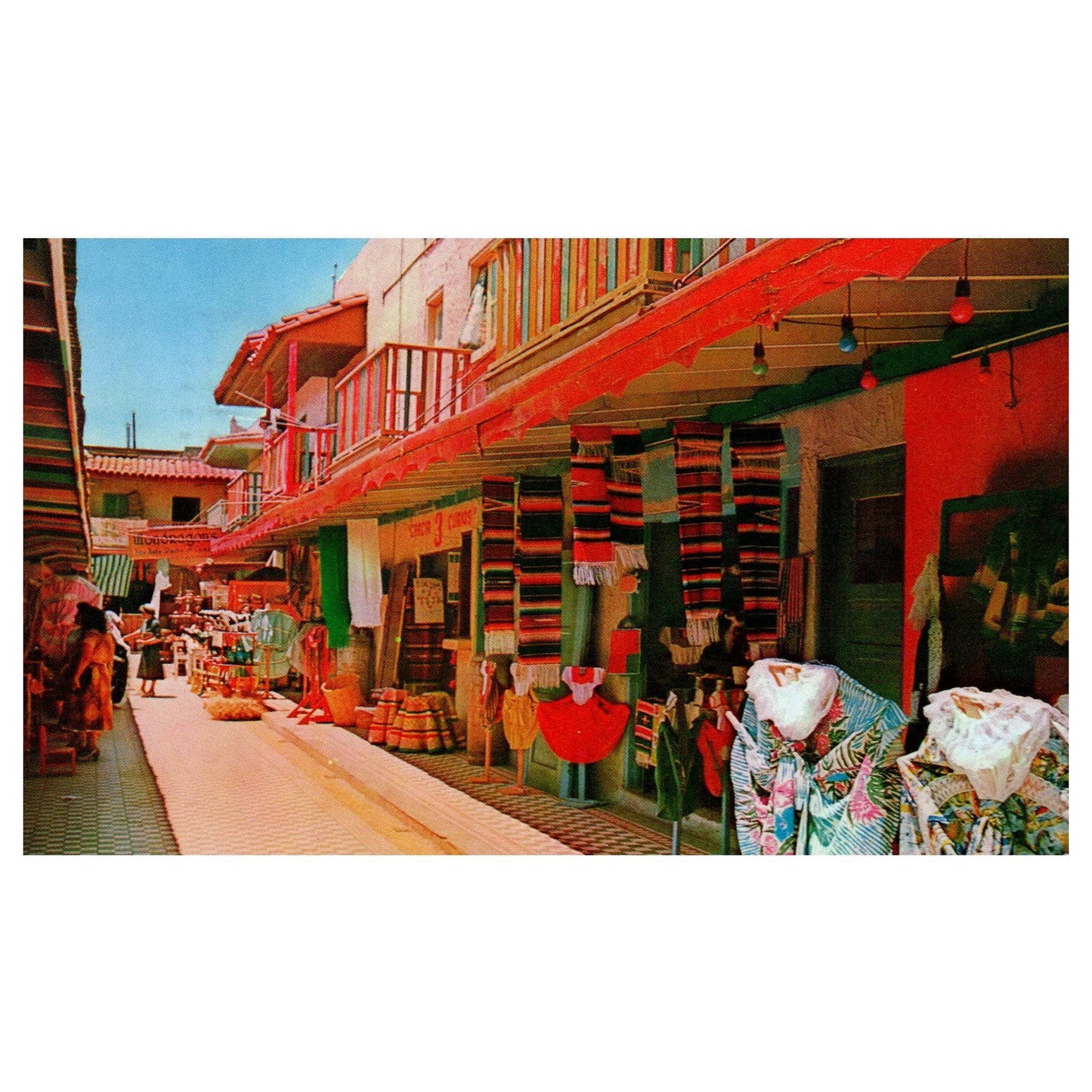 Vintage Postcard - Tijuana Mexico Marketplace 1957 TJ6-1