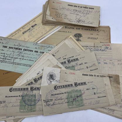 c1913 Huge Lot of Allendale South Carolina Paper Ephemera TI5