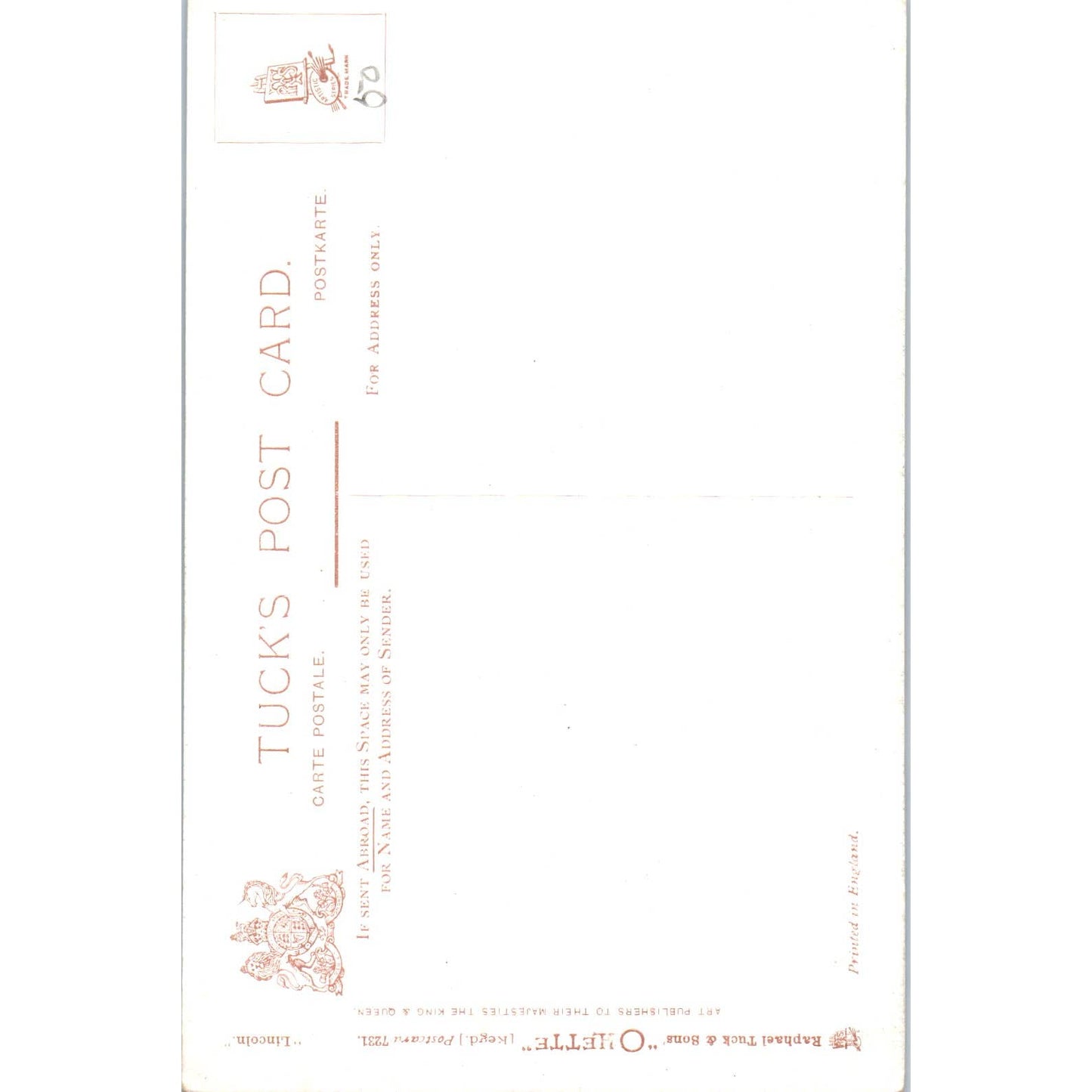 Old Lincoln - Venice in England Raphael Tuck Oilette Original Postcard TK1-P17