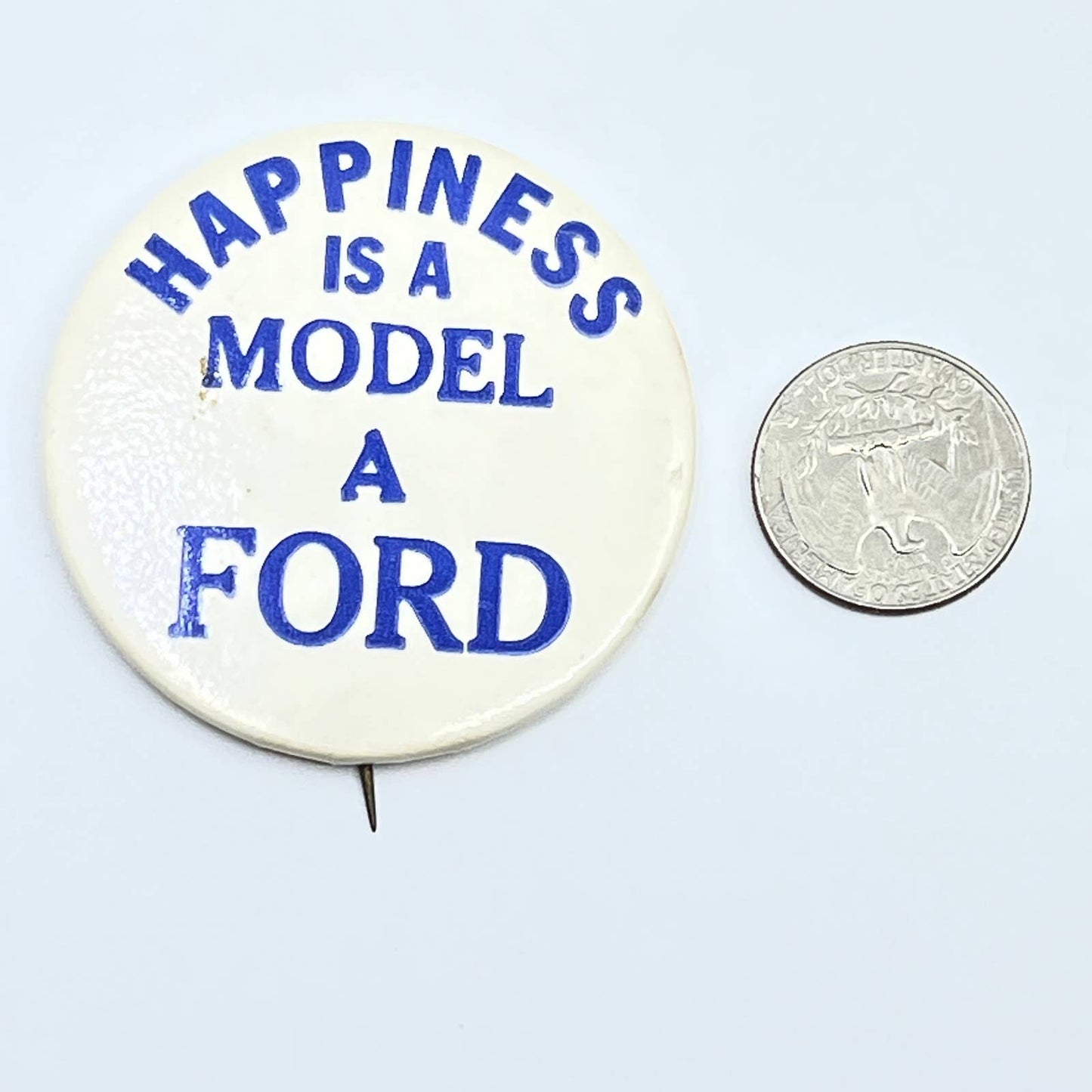 Vintage Happiness is a Model A Ford Pinback Button SD9