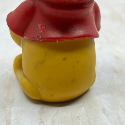 Vintage Disney Winnie The Pooh Rubber Toy With Frog TE5