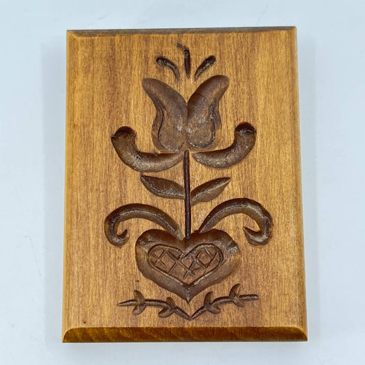 CARVED DILLON WOODEN Springerle Butter Cookie Stamp Press Mold 2.5x3.5” TE3-1