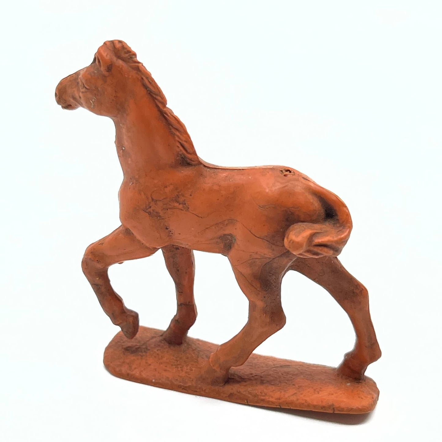 1930s Auburn Rubber USA Old Farm Set Brown 3" Toy Horse SD7