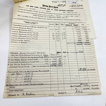 1963 New York, Chicago & St Louis Railroad Co. Invoice Billhead Lot of 4 AA9-1