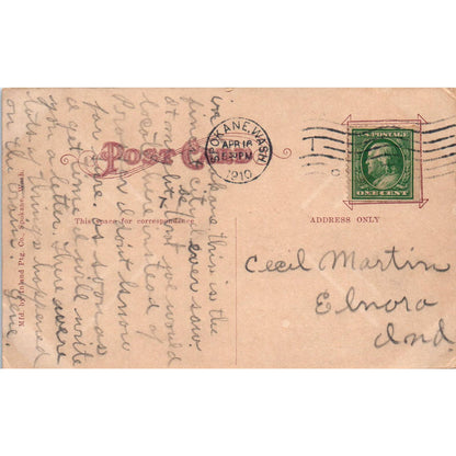 Antique Postcard Lower Falls 1910 Spokane Washington TD9-W2